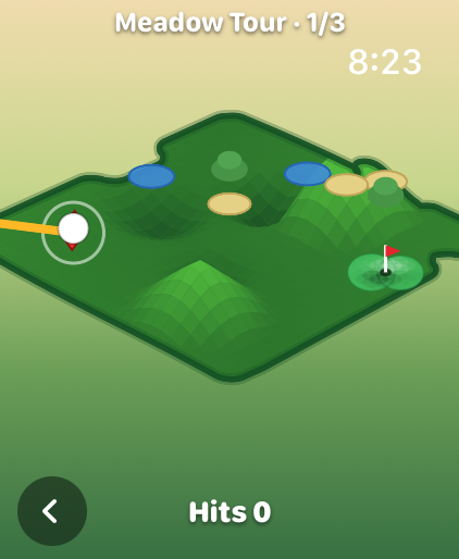 Apple Watch play view with ball and flag